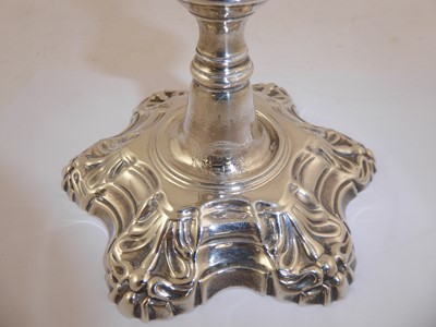Lot 2012 - A Pair of George II Silver Candlesticks