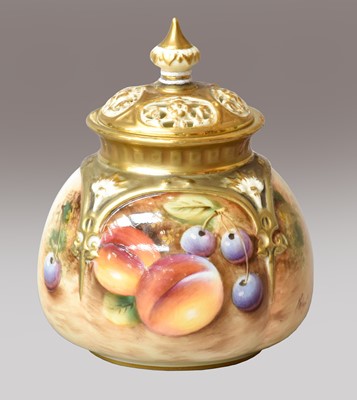 Lot 132 - A Royal Worcester potpourri jar and cover,...