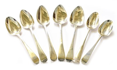 Lot 72 - Three Pairs of George III Silver Table-Spoons,...