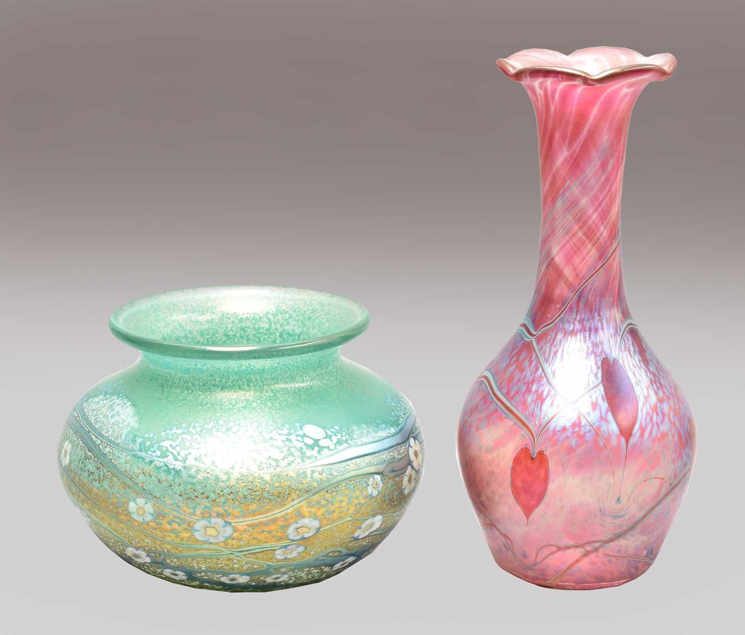 Lot 94 - An Okra iridescent glass vase by Richard P...