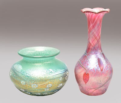 Lot 94 - An Okra iridescent glass vase by Richard P...