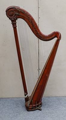 Lot 1244 - A 19th century painted floor standing harp