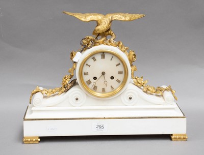 Lot 295 - A marble and ormolu striking mantel clock...