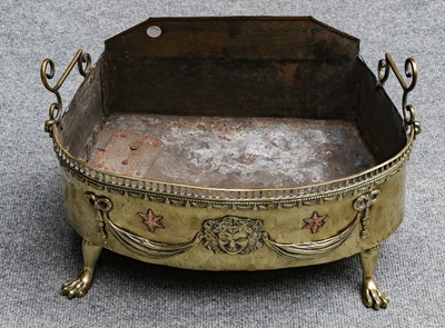 Lot 1228 - A 19th century brass log bin with pierced...