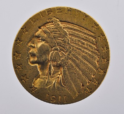 Lot 434 - USA, Gold 'Half Eagle' $5 1911, obv. Indian...