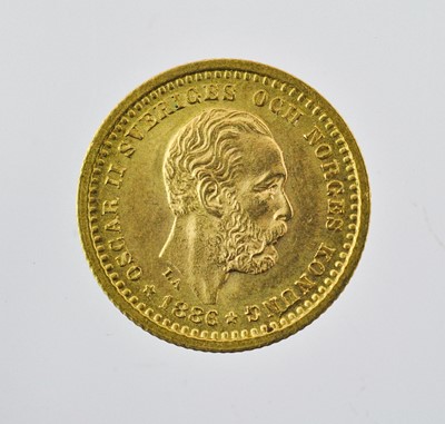 Lot 428 - Sweden, Oscar II Gold 5 Kronor 1886, obv. bare...