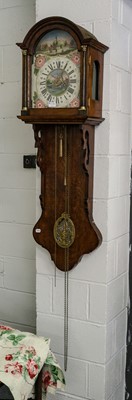 Lot 1178 - A Dutch oak drop dial wall clock, early 20th...