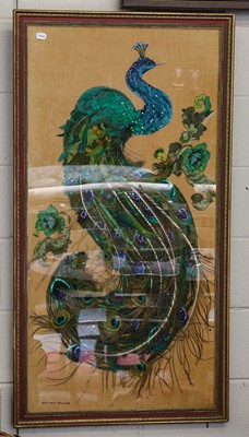 Lot 1056 - A 20th century framed fabric decoupage of a...