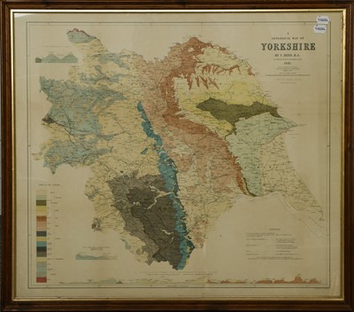 Lot 1087 - C. Bird B.A a geological map of Yorkshire,...