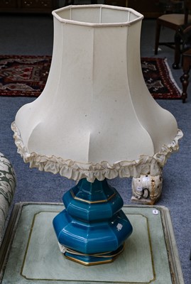 Lot 1164 - Two large pottery-based table lamps of...