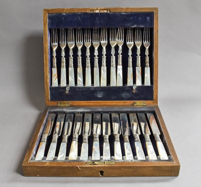 Lot 19 - A Cased Set of Twelve Silver Plate and...