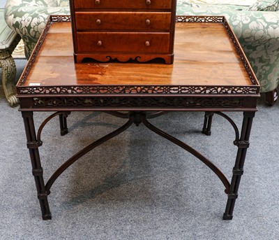 Lot 1167 - A Georgian Chippendale style silver table with...