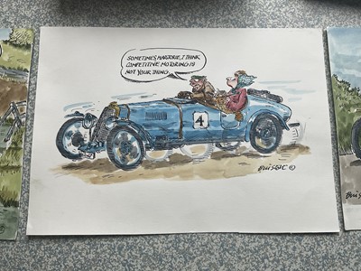 Lot 596 - Bill Scott: Three Original Watercolour Cartoon...