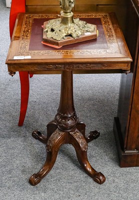 Lot 1199 - Victorian Tunbridge inlaid pedestal table,...