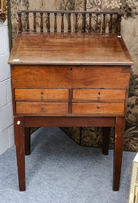 Lot 1246 - Early 19th-century mahogany clerks desk, 80cm...