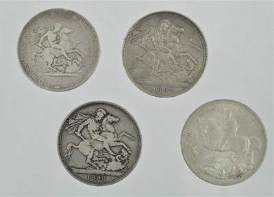 Lot 88 - 4 x Silver Crowns, to include: George III 1819...