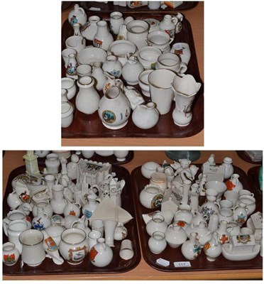 Lot 117 - Three trays of miniature crested ware