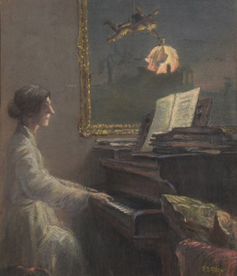 Lot 591 - Harry Epworth Allen (1894-1958) "Lady at Piano"...