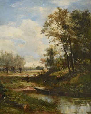 Lot 466 - Joseph Thors (fl.1863-1900) ''River and Trees''...