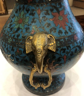 Lot 322 - A Chinese Cloisonne Vase (Hu), Ming Dynasty,...