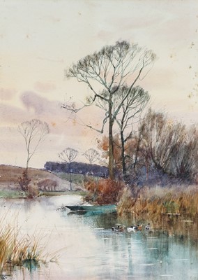 Lot 1002 - Henry Charles Fox (British, 1860-1925) River...