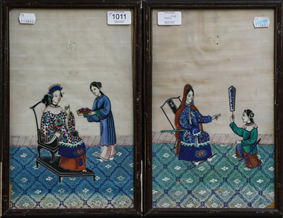 Lot 1028 - Chinese school 19th century, a group of genre...