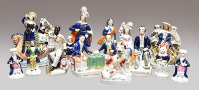 Lot 181 - A collection of Victorian Staffordshire...