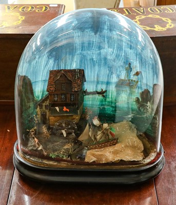 Lot 357 - A Victorian diorama cased under an oval glass...