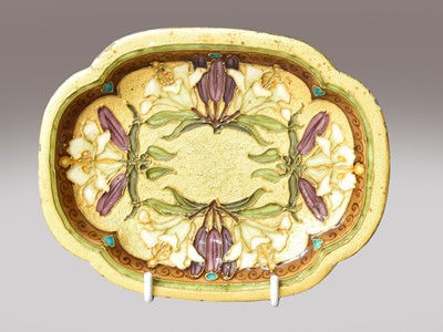 Lot 137 - A Sevres Art Nouveau quatrefoil dish, tube...