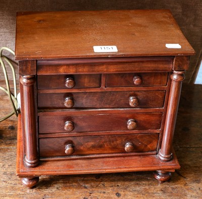 Lot 1151 - A 19th-century mahogany miniature Scoth chest,...