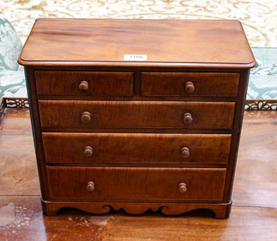 Lot 1166 - A 19th century miniature satinwood chest of...