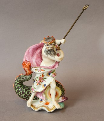 Lot 211 - A Derby figure of Neptune, circa 1780, painted...