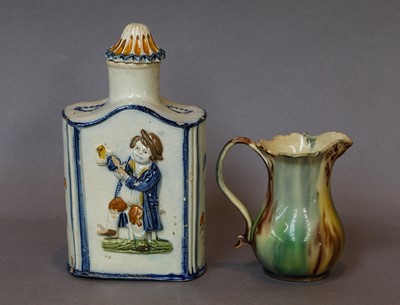 Lot 230 - A prattware tea caddy and cover, circa 1820,...