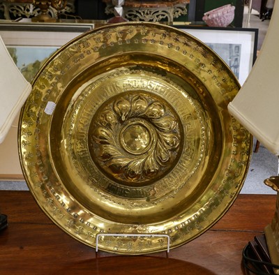 Lot 385 - An 18th-century Dutch brass alms dish