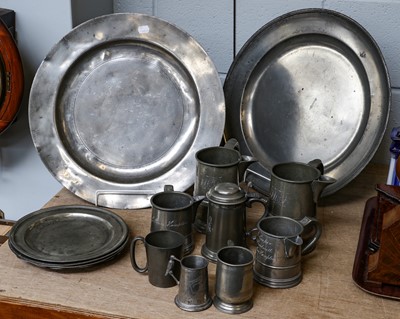 Lot 350 - A group of 18th century and later pewter...