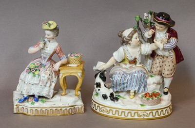 Lot 229 - A Meissen figure group, late 19th century,...
