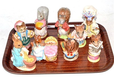 Lot 137 - Nine Beswick Beatrix Potter figures, all BP2a comprising: Cecily Parsley, Cousin Ribby, Hunca...