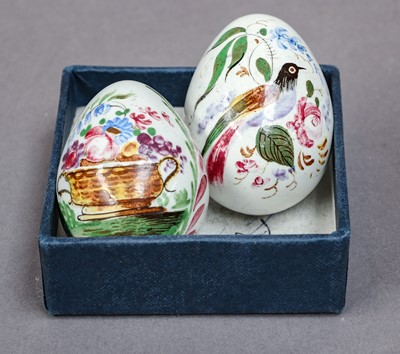Lot 234 - Two pottery darning eggs, early 19th century,...
