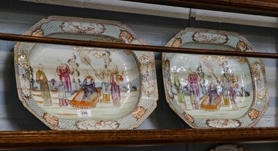 Lot 398 - A pair of Chinese canted rectangular tureen...