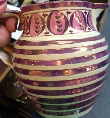Lot 192 - A Sunderland lustre Masonic jug, circa 1820,...