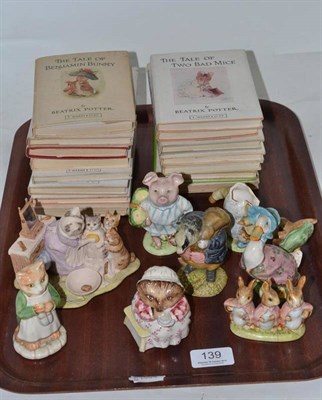 Lot 139 - Seventeen Beatrix Potter books and eight assorted Beswick, Border Fine Art and Royal Albert figures