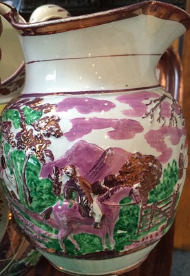 Lot 168 - A Sunderland lustre jug, circa 1820, inscribed...