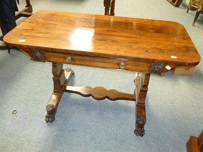 Lot 1191 - A William IV Rosewood Library Table, 2nd quarter 19th century, with two real and two sham...