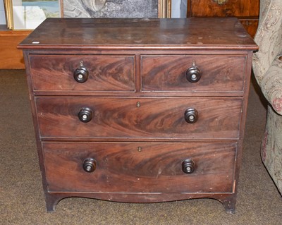 Lot 1279 - A Regency mahogany two over two chest, 91cm by...