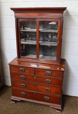 Lot 1268 - A 19th century four-height chest of drawers,...