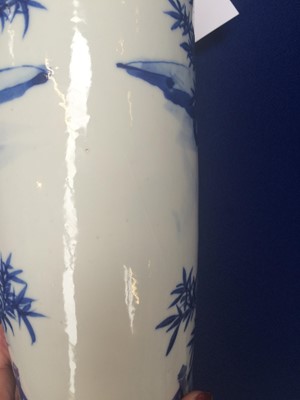 Lot 285 - A pair of Chinese blue and white vases, Kangxi...