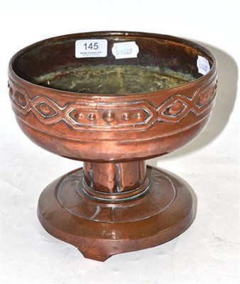 Lot 145 - An Arts & Crafts copper pedestal bowl