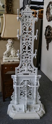 Lot 1234 - A Reproduction white painted cast iron hall...