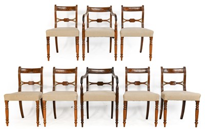 Lot 809 - A set of Eight (6+2) George IV Mahogany Dining...