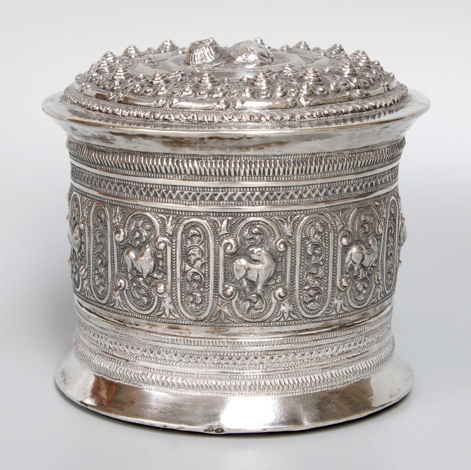 Lot 40 - An Indian Silver Canister, Apparently Unmarked,...